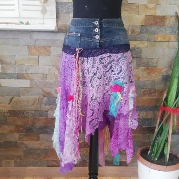 lace skirt , boho skirt